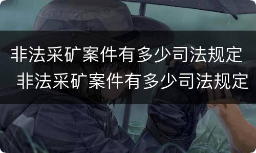 非法采矿案件有多少司法规定 非法采矿案件有多少司法规定的