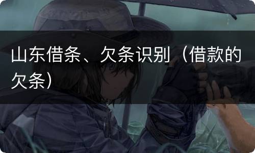 山东借条、欠条识别（借款的欠条）