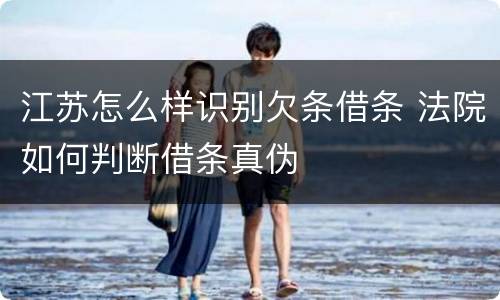 江苏怎么样识别欠条借条 法院如何判断借条真伪