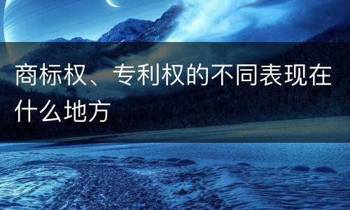 商标权、专利权的不同表现在什么地方