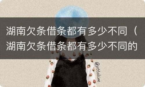 湖南欠条借条都有多少不同（湖南欠条借条都有多少不同的）