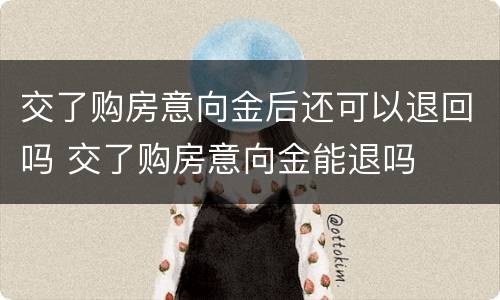 交了购房意向金后还可以退回吗 交了购房意向金能退吗