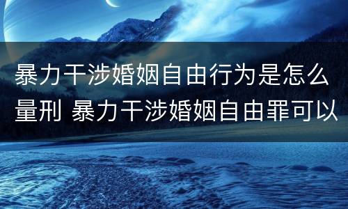 暴力干涉婚姻自由行为是怎么量刑 暴力干涉婚姻自由罪可以刑事和解吗