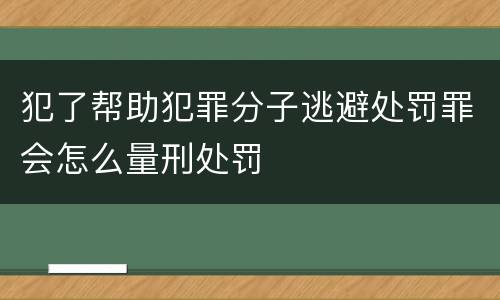 犯了帮助犯罪分子逃避处罚罪会怎么量刑处罚