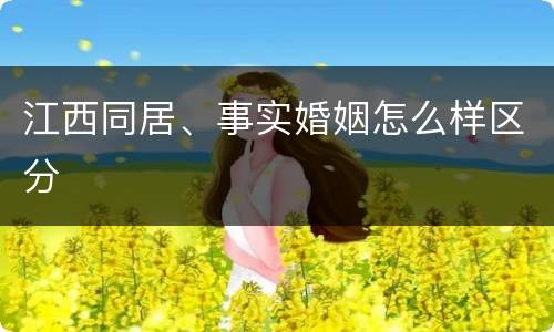 江西同居、事实婚姻怎么样区分