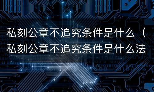 私刻公章不追究条件是什么（私刻公章不追究条件是什么法律）
