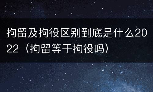 拘留及拘役区别到底是什么2022（拘留等于拘役吗）