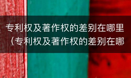 专利权及著作权的差别在哪里（专利权及著作权的差别在哪里查）