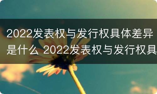 2022发表权与发行权具体差异是什么 2022发表权与发行权具体差异是什么意思