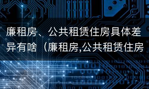 廉租房、公共租赁住房具体差异有啥（廉租房,公共租赁住房具体差异有啥不同）