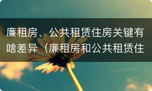 廉租房、公共租赁住房关键有啥差异（廉租房和公共租赁住房的区别）