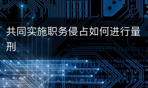 共同实施职务侵占如何进行量刑