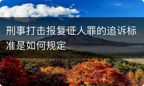 刑事打击报复证人罪的追诉标准是如何规定