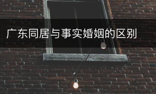 广东同居与事实婚姻的区别