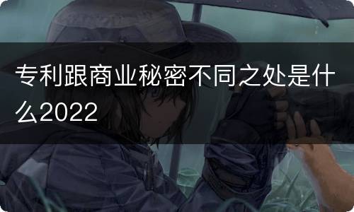 专利跟商业秘密不同之处是什么2022
