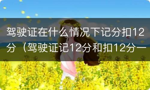 驾驶证在什么情况下记分扣12分（驾驶证记12分和扣12分一样吗）