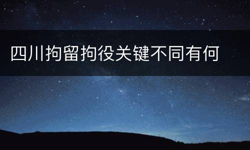 四川拘留拘役关键不同有何