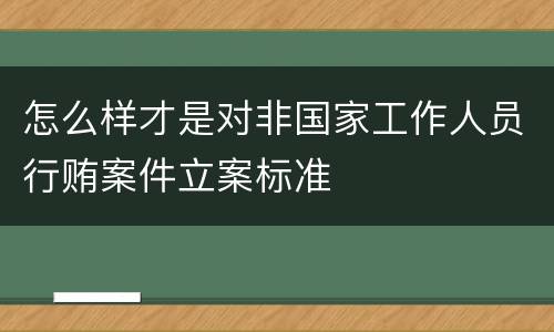 怎么样才是对非国家工作人员行贿案件立案标准