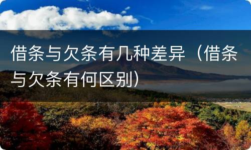 借条与欠条有几种差异（借条与欠条有何区别）