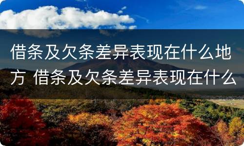 借条及欠条差异表现在什么地方 借条及欠条差异表现在什么地方怎么写