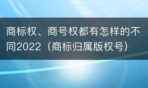 商标权、商号权都有怎样的不同2022（商标归属版权号）