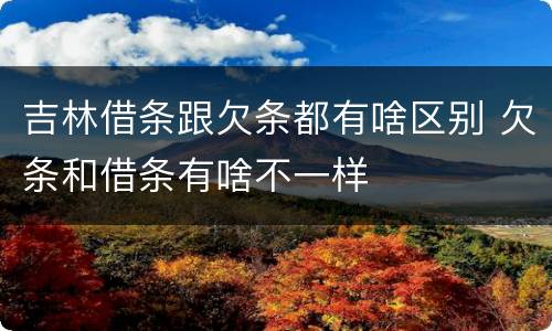 吉林借条跟欠条都有啥区别 欠条和借条有啥不一样