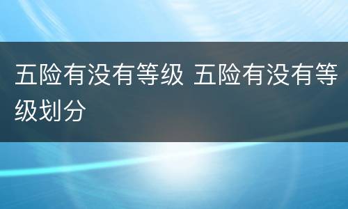 五险有没有等级 五险有没有等级划分
