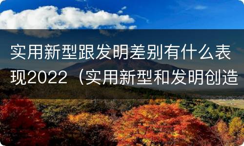 实用新型跟发明差别有什么表现2022（实用新型和发明创造）