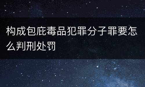 构成包庇毒品犯罪分子罪要怎么判刑处罚