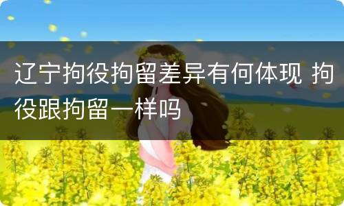 辽宁拘役拘留差异有何体现 拘役跟拘留一样吗