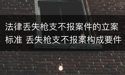 法律丢失枪支不报案件的立案标准 丢失枪支不报案构成要件