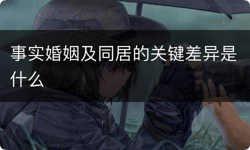 事实婚姻及同居的关键差异是什么