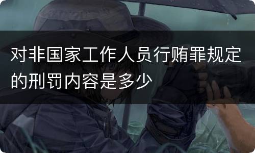 对非国家工作人员行贿罪规定的刑罚内容是多少