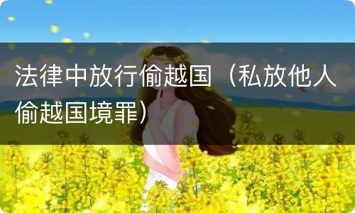 法律中放行偷越国（私放他人偷越国境罪）