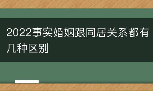 2022事实婚姻跟同居关系都有几种区别