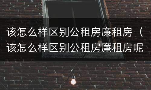 该怎么样区别公租房廉租房（该怎么样区别公租房廉租房呢）
