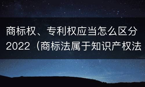 商标权、专利权应当怎么区分2022（商标法属于知识产权法）