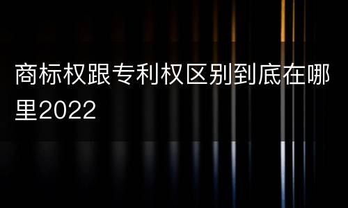 商标权跟专利权区别到底在哪里2022