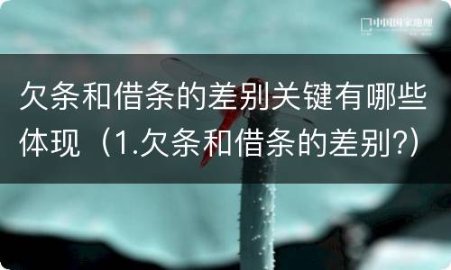 欠条和借条的差别关键有哪些体现（1.欠条和借条的差别?）