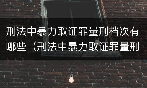 刑法中暴力取证罪量刑档次有哪些（刑法中暴力取证罪量刑档次有哪些规定）