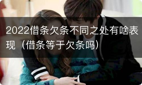 2022借条欠条不同之处有啥表现（借条等于欠条吗）