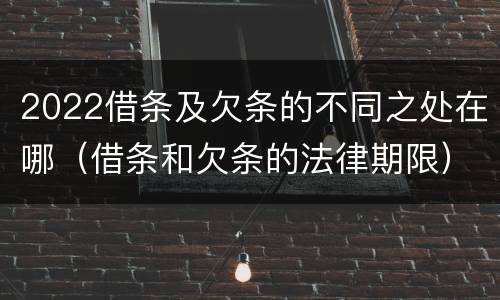 2022借条及欠条的不同之处在哪（借条和欠条的法律期限）