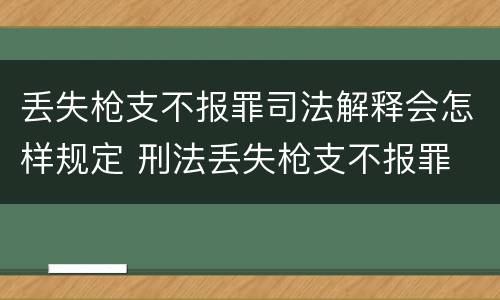 丢失枪支不报罪司法解释会怎样规定 刑法丢失枪支不报罪