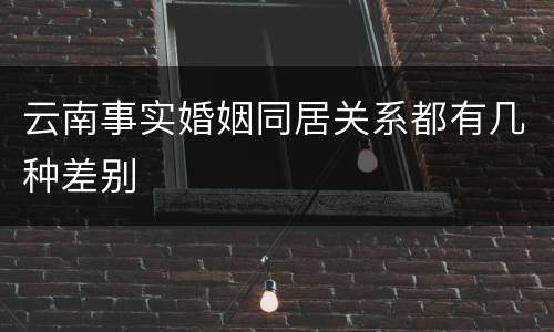 云南事实婚姻同居关系都有几种差别