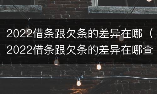 2022借条跟欠条的差异在哪（2022借条跟欠条的差异在哪查）