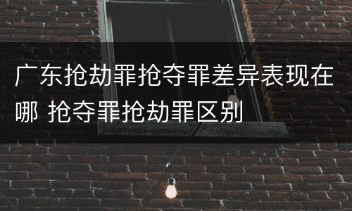 广东抢劫罪抢夺罪差异表现在哪 抢夺罪抢劫罪区别