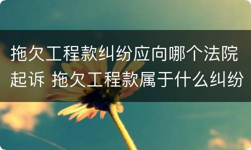 拖欠工程款纠纷应向哪个法院起诉 拖欠工程款属于什么纠纷