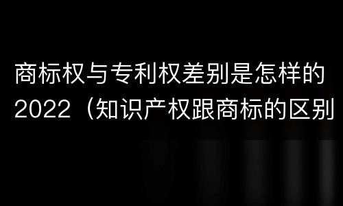 商标权与专利权差别是怎样的2022（知识产权跟商标的区别）