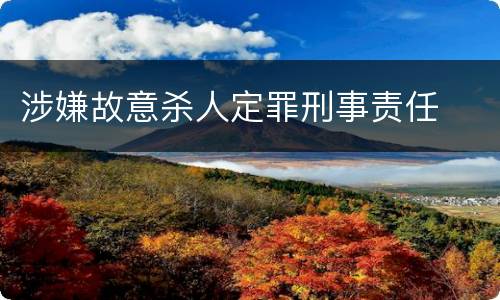 涉嫌故意杀人定罪刑事责任