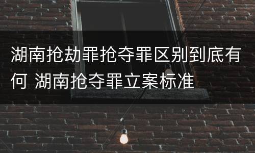 湖南抢劫罪抢夺罪区别到底有何 湖南抢夺罪立案标准